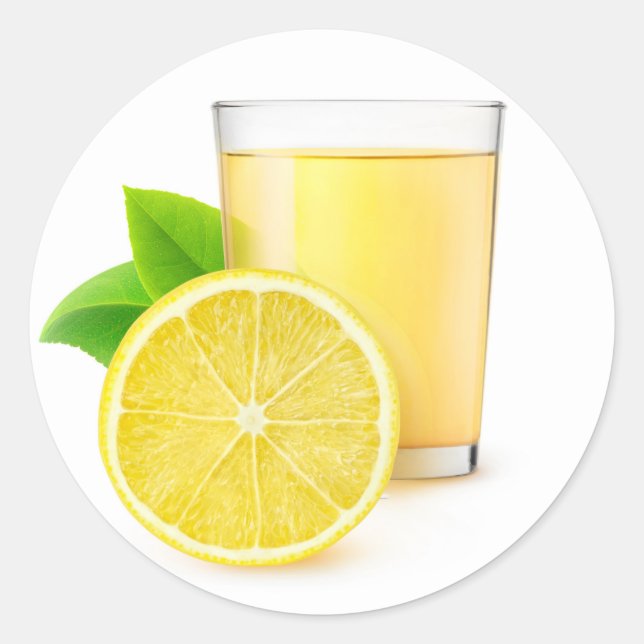 Lemon juice classic round sticker (Front)