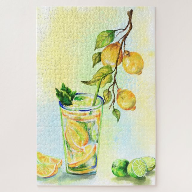 Lemon Juice Cool Drink Lemonade Jigsaw Puzzle (Vertical)