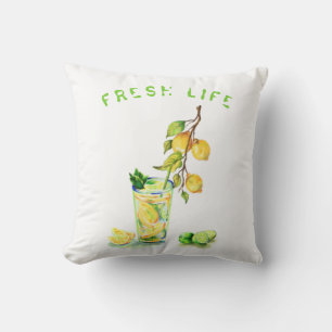 Lemon Juice Drink Lemons Throw Pillow