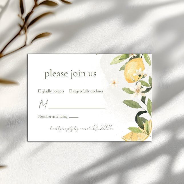 Lemon Kissed Wedding RSVP Card (Creator Uploaded)