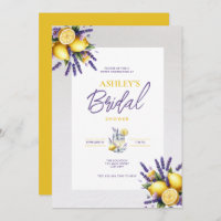 Lemon Lavender Bridal Shower Invitation