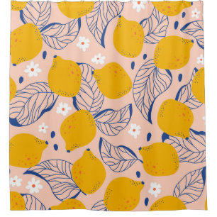 Lemon Leaves: Pink Vintage Seamless.
