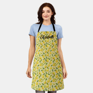  Lemon Leaves Yellow Pattern  Apron