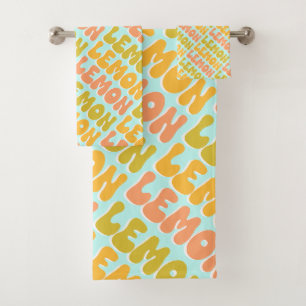 Lemon Lemon Lemon Retro Bath Towel Set