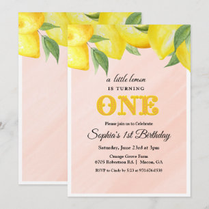 Lemon Lemonade 1er anniversaire Invitation