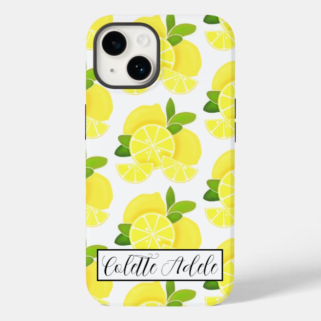 Lemon lemons lemon slices tropical yellow fruit  Case-Mate iPhone case (Back)
