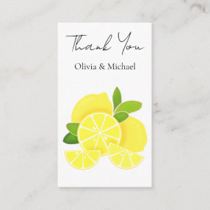 Lemon lemons lemon slices tropical yellow fruit enclosure card