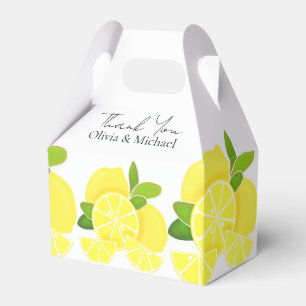 Lemon lemons lemon slices tropical yellow fruit favor box