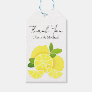Lemon lemons lemon slices tropical yellow fruit  gift tags