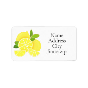 Lemon lemons lemon slices tropical yellow fruit  label
