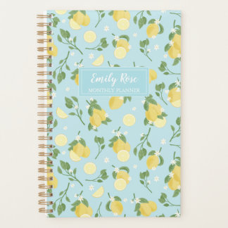 Lemon Light Blue Spiral Planner