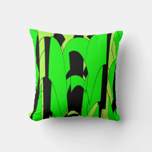 Lemon Lime Abstract Art Throw Pillow