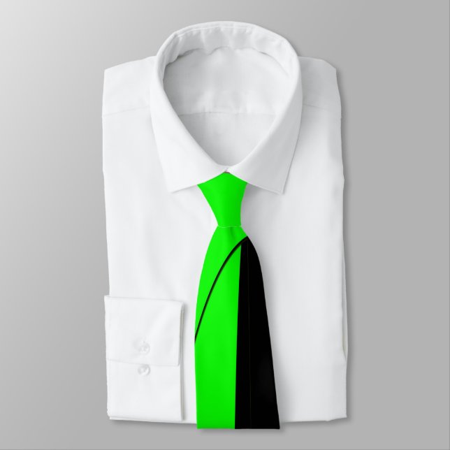 Lemon Lime Abstract Art Tie (Tied)