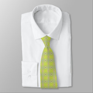 Lemon Lime Alternative Diamond Pattern Tie