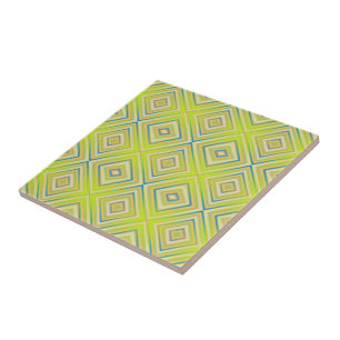 Lemon Lime Alternative Diamond Pattern  Tile