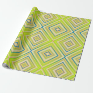 Lemon Lime Alternative Diamond Pattern Wrapping Paper