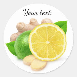 Lemon, lime and ginger classic round sticker