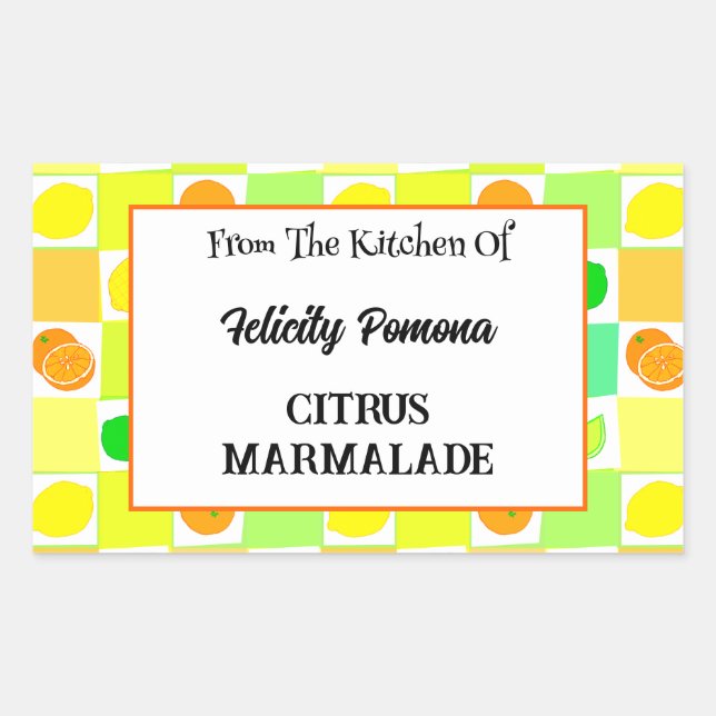 Lemon, Lime and Oranges Citrus Fruit Editable Sticker (Front)