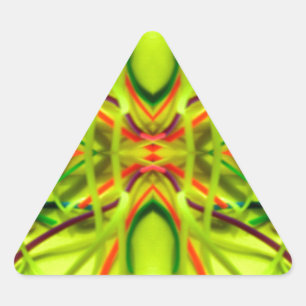 Lemon Lime Bending Lines By BethofArt Triangle Sticker