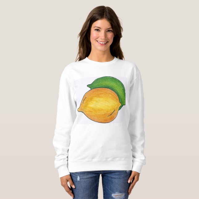 Lemon Lime Citrus Fruit Lemons Limes Sweatshirt (Front Full)