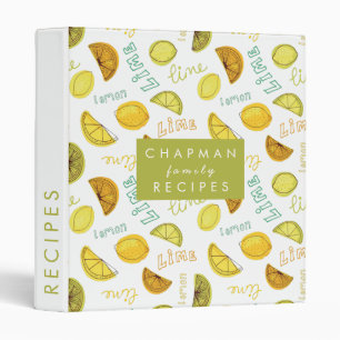 Lemon & Lime Citrus Fruit Pattern Binder