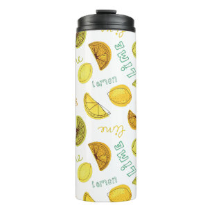 Lemon & Lime Citrus Fruit Thermal Tumbler