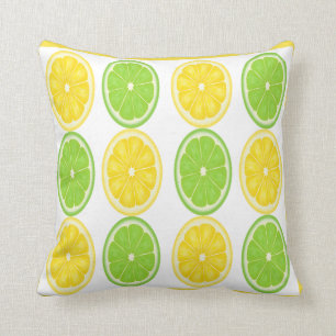 Lemon Lime Citrus Pattern Pillow
