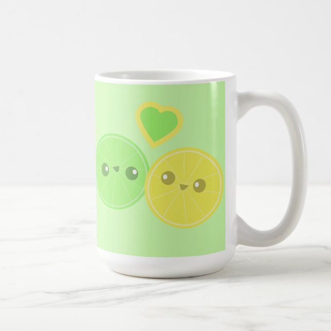 Lemon Lime Heart Kawaii mug (Right)