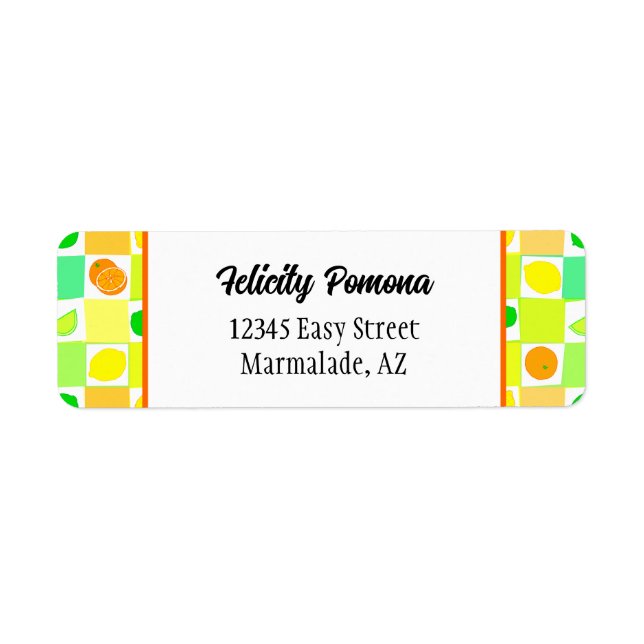 Lemon, Lime Orange Citrus Fruit Pattern Editable (Front)
