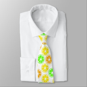 Lemon Lime Orange Slices Pattern Tie