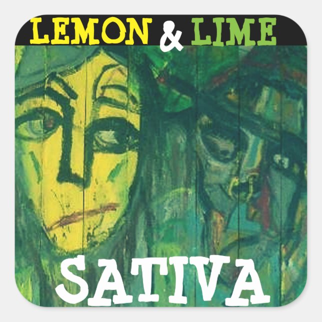 LEMON & LIME SATIVA SQUARE STICKER (Front)