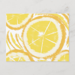 Lemon Lime Slice Abstract Tie Dye Postcard