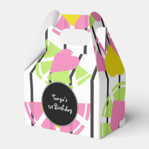 Lemon Lime Slices Hearts Stripes Fruity Pattern Favor Box