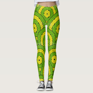 Lemon-Lime Tropical Rope Leggings