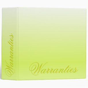 Lemon Lime Warranties Binder