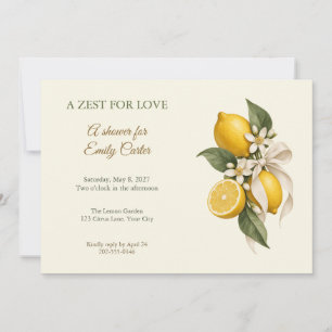 Lemon Linen Bridal Picnic Shower Invitation