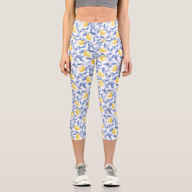 Lemon Lovers Capri Leggings (Front)