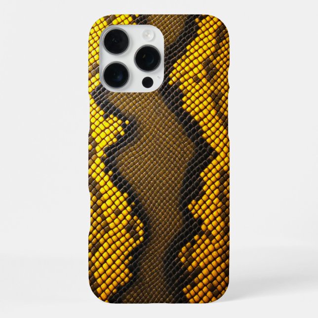  Lemon Luxe: Yellow Snake Design iPhone Case (Back)