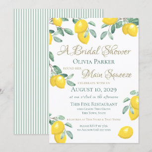 Lemon Main Squeeze Bridal Shower Invitation
