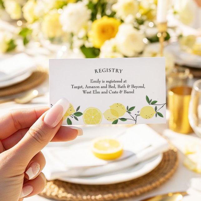 Lemon Main Squeeze Bridal Shower Registry Card (Creator Uploaded)