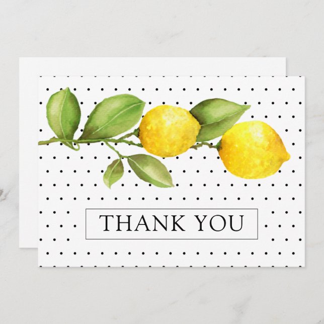 Lemon Main Squeeze Bridal Shower Thank You (Front/Back)