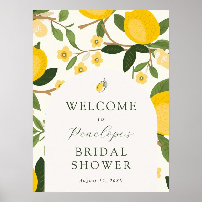Lemon Main Squeeze Bridal Shower Welcome Poster (Front)