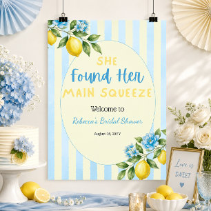 Lemon Main Squeeze Bridal Shower Welcome Poster