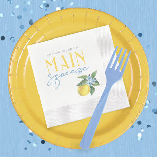 Lemon Main Squeeze Personalized Coined Cocktail Napkin