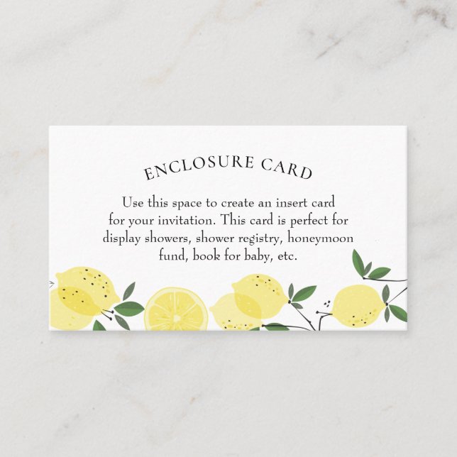 Lemon Main Squeeze Shower Enclosure Card (Front)
