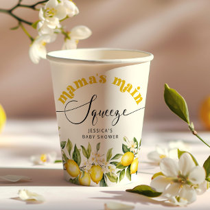 Lemon mamas main squeeze baby shower paper cups