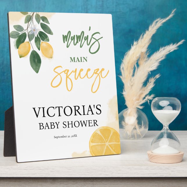 Lemon Mama's Main Squeeze Baby Shower Plaque (Side)