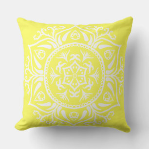 Lemon Mandala Outdoor Pillow