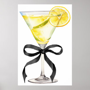 Lemon Martini Limoncello Cocktail Bridal Shower Poster