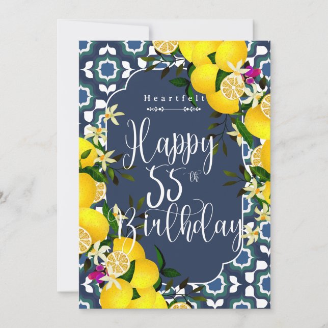 Lemon Mediterranean 55th Birthday Navy Blue (Front)